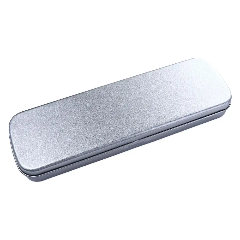 For Kids Simple Metal Pen Box Single Layer Silver Pencil Storage Box Pencil Box Pencil Case Stationery Box