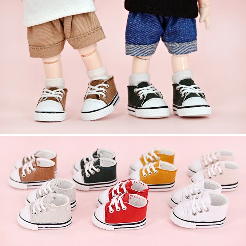 Ob11 Doll Casual Canvas Shoes Dolls Sneakers Shoes With Shoelace Accessories For Penny, Obitsu11, Gsc Body, Ymy, 1/12Bjd Doll