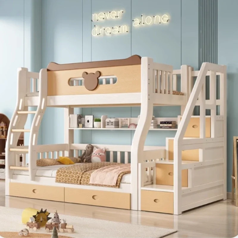 

With Drawers Luxury bunk bed Nordic Pretty Storage King Size Kids bunk bed Pretty Modern Cama Montessoriana Infantil Furniture