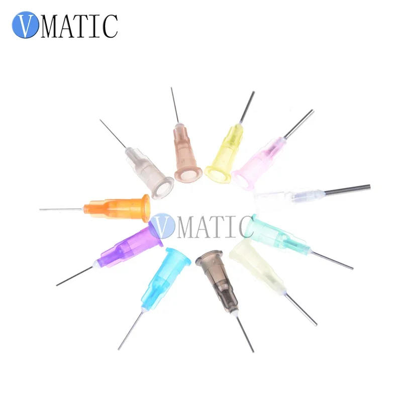 Free Shipping 100Pcs 25G Dispenser Needle Tips 0.5'' Dispensing Syringe Needle 1/2 Inch