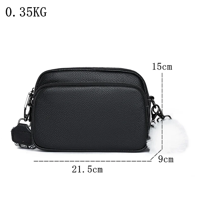 Luxury Genuine Leather Bag Woman Simple Fashion Shoulder Bags For Female Cowhide Crossbody Hair Bulb purses and handbags