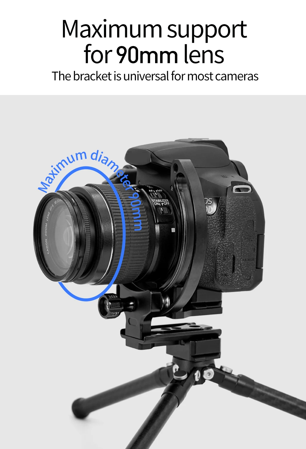 Neue DSLR Kamera Objektiv Unterstützung Halterung Halbrunden Ring Horizontale Vertikale Schnell Schalter Halterung für Canon Nikon Stativ Stabilisator – Detail 9