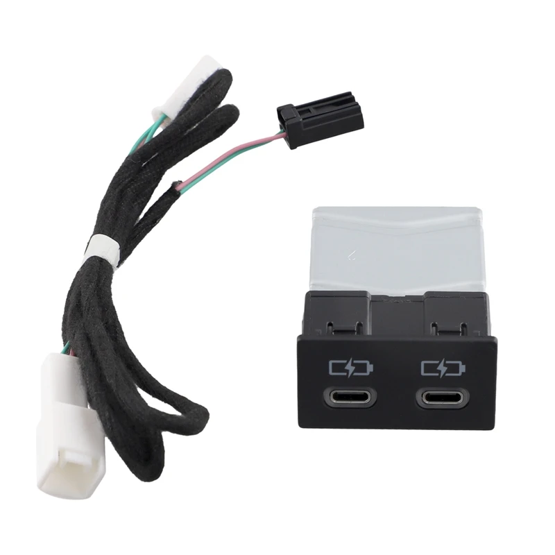 Car Charger Socket Dual USB PD Type C Charging Outlet Fuse Box Power Adapter For Toyota Camry Highlander Corolla RAV4