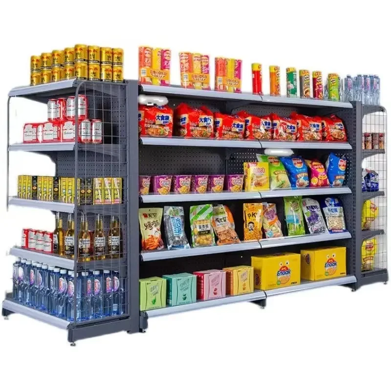 custom.Customized Metal and Wood Grocery Store Retail Display Racks Good Price Gondola Shelving Supermarket Shelf Shelves Sa