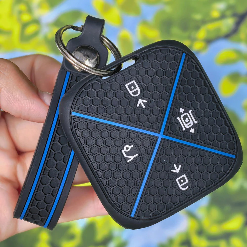 Sport‑Look Cross‑Line Silicone Key Fob Cover With Keychain Ring for ZEEKR 001 001FR 7X MIX 007 X 009 Car Remote Protector Shell