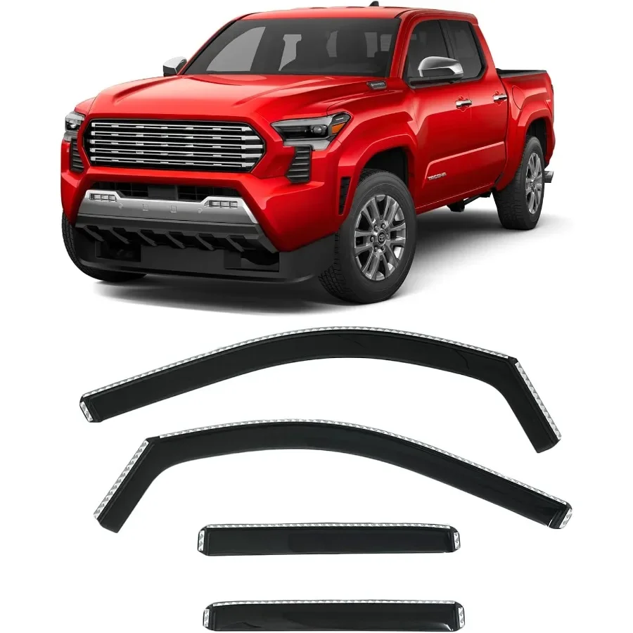 

20242026 InChannel Rain Guards Side Window Visor Deflectors for Tacoma SR SR5 TRD PreRunner Sport OffRoad iFORCEMAX Limited Tr