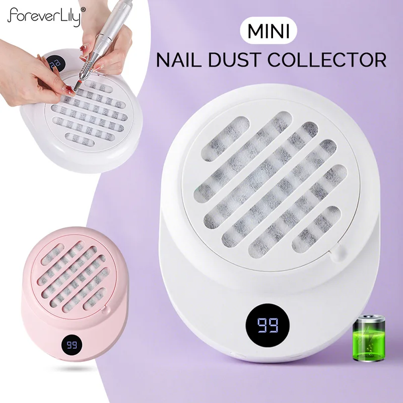 

Strong Suction Nail Dust Collector Mini Brushless Nail Vacuum Cleaner Powerful Manicure Dust Extractor with Filter Cotton
