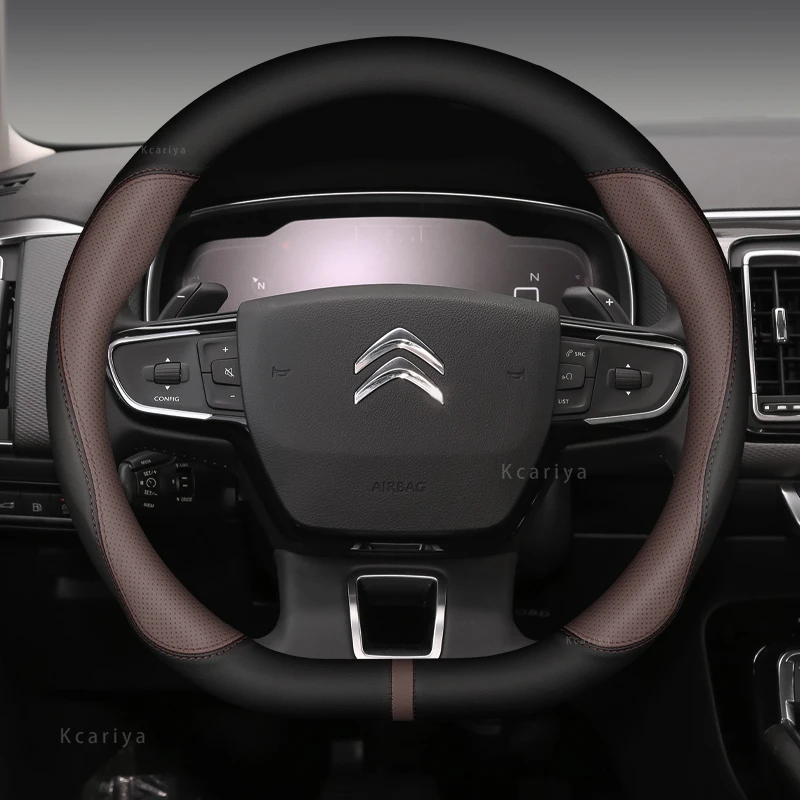 

D Type Steering Wheel Cover For Citroen C3 II III 2009 - 2019 2020 C3 AIRCROSS 2017 2018 2019 2020 2021 Berlingo 3 C4 Picasso 2