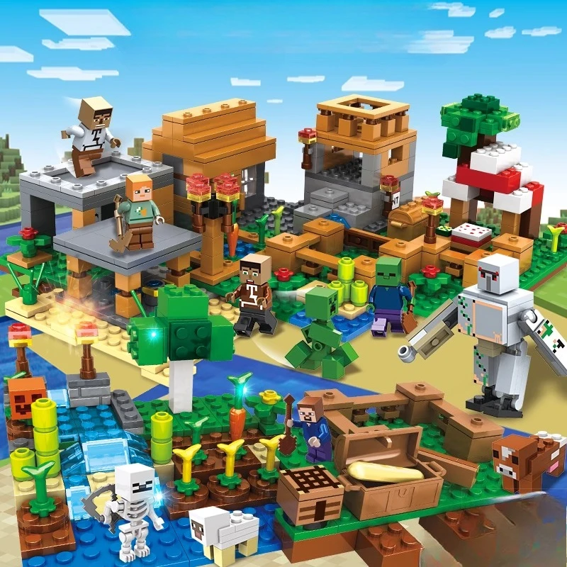 

DIY Cartoon Village Farm Building Blocks Assembly Education Toys for Children Birthday Christmas Gift