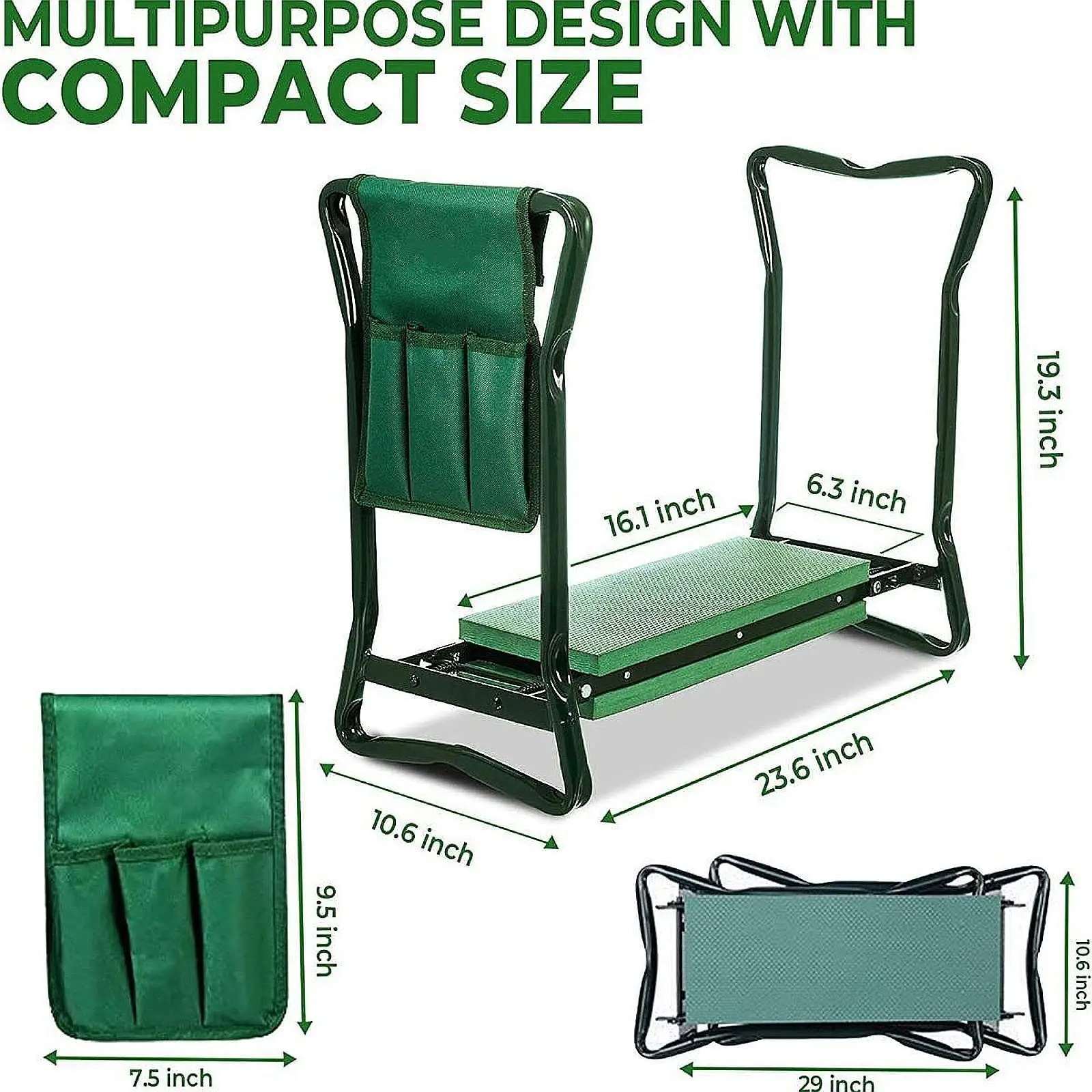 Asiento para arrodillarse de jardín, banco de jardín, desmontable, resistente, resistente al desgaste, almohadilla suave para arrodillarse, taburete de jardín para jardinería