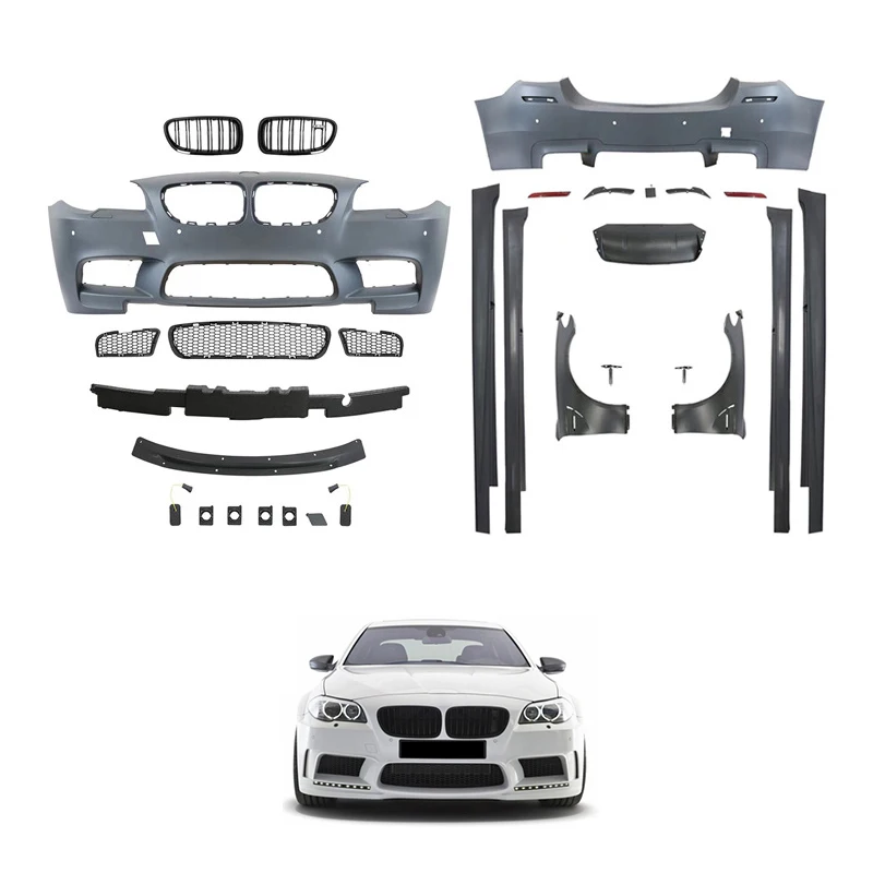 OUYE for  5 Series F10 F18 Modified M5 Fiber Glass E46 3 Series & M3 Coupe Front Lip with Rods Fenders Rear Spoiler Body Kit