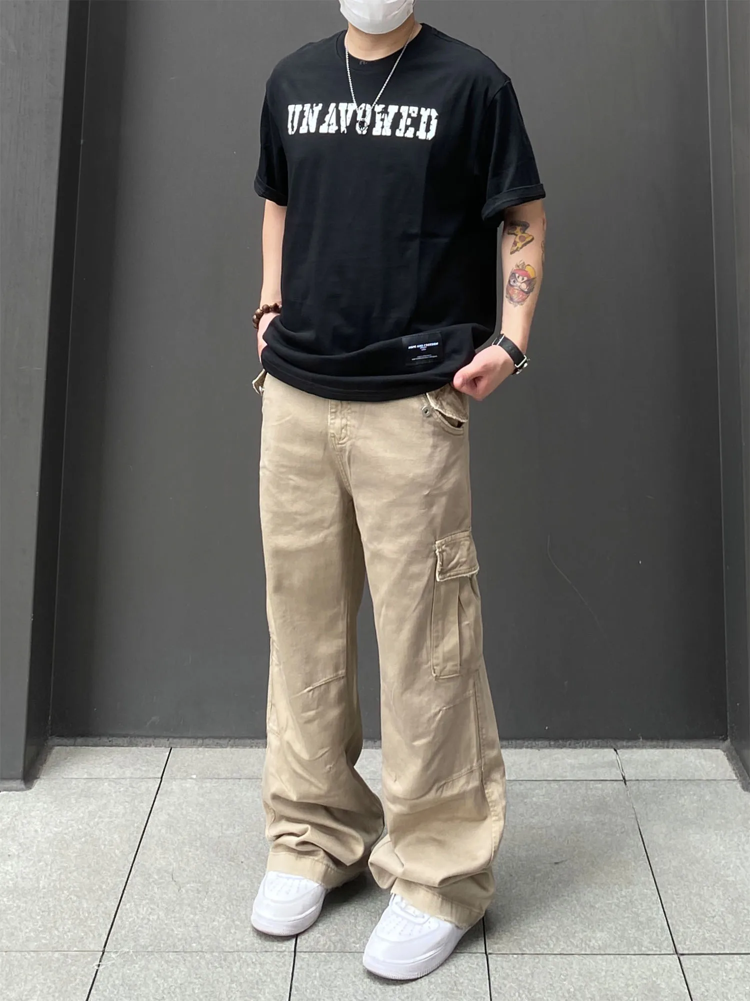 

98SQUID винтажные рабочие брюки в американском стиле ретро, прямые свободные длинные брюки для мужчин и женщин, молодежные энергетические брюки