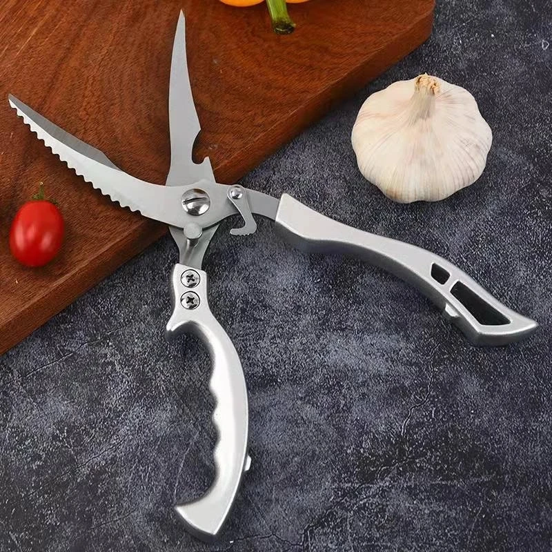 Stainless Steel Food Scissors Multifunctional Kitchen Scissors Chicken Bone Meat Fishing Vegetables Shears Cutter Knife Cook