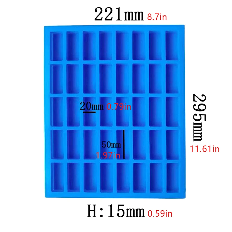 Narrow Rectangle Silicone Caramel Hard Candy Mold For Chocolate Truffles Ganache Jelly Praline Brownie Butter Ice Cube Tray Mold