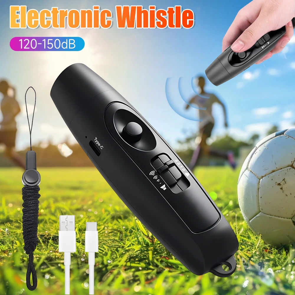 

Electronic Whistle USB Rechargeable Loud Air Horn 120-150dB with LED Safety Light with Lanyard for Hiking Camping Scare Bears