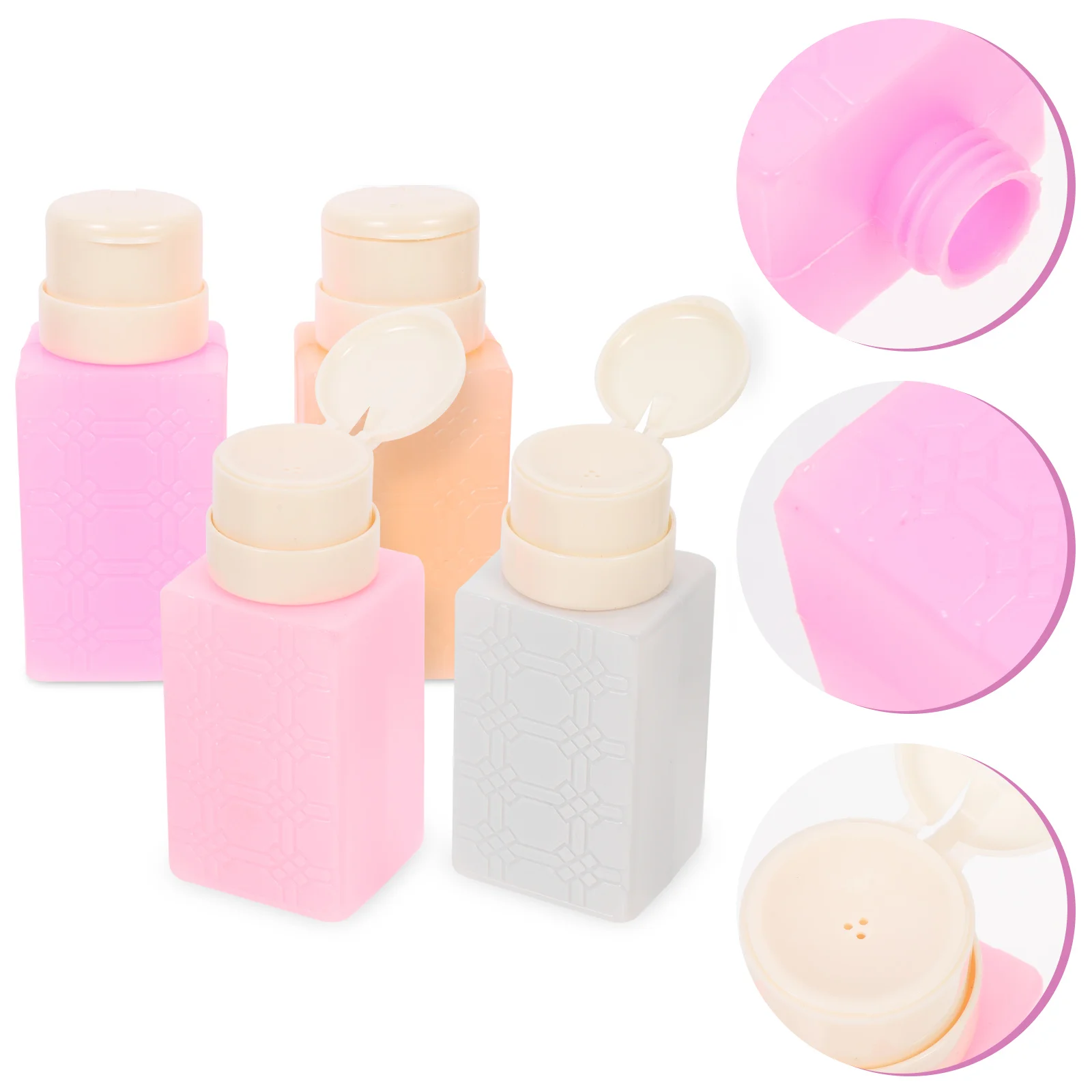 4 Pcs Makeup Remover Dispenser Bottle Nail Water Bottling Gel for Nails Clean Liquid Bottles Monomer