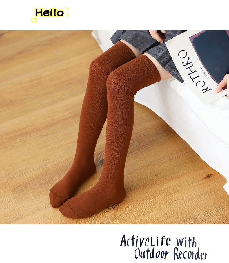 Winter-Herbst Mädchen Weiche Baumwoll-Warme Kniestrümpfe Atmungsaktive Baby-Kinder-Overknee-Socken Hautfreundliche Schüler-Kinder-Langsocken – Detail 8