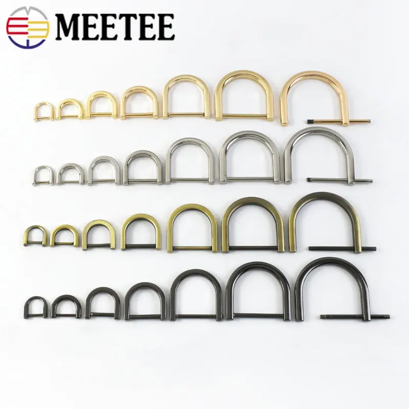 4/10pcs Meetee 10-38mm Metal Belt Buckles O D Ring Removable Screw Detachable Clasp for Bag Handbag Strap Hardware Accessories