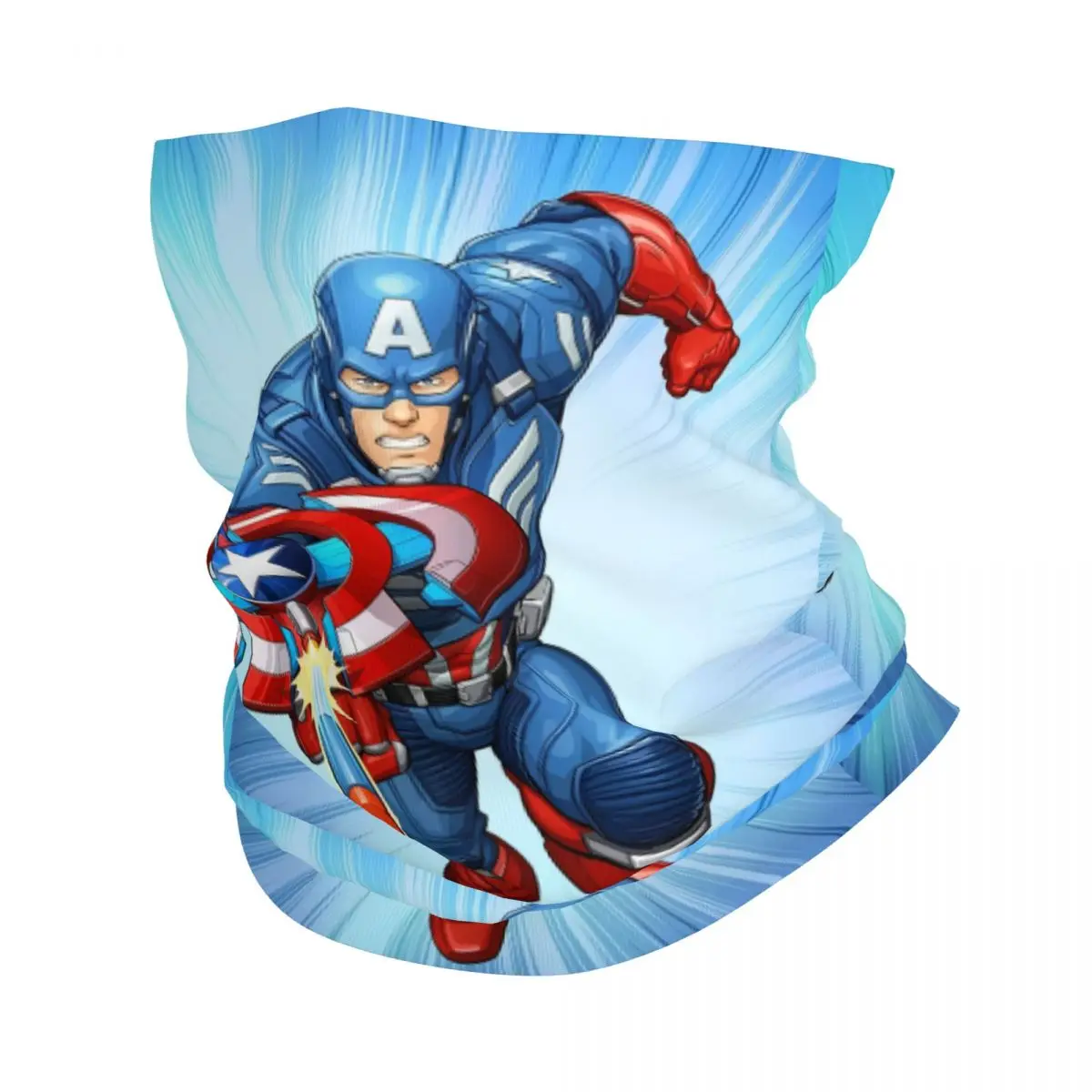 Custom Captain America Bandana Winter Neck Warmer Women Windproof Wrap Face Scarf for Ski Gaiter Headband