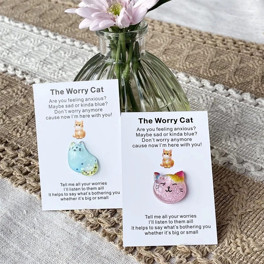 

Cartoon Decorative Pocket Hug Card and Encouragement Card Fashion New Cat Appreciation Card Exchange Small Gifts badge holder