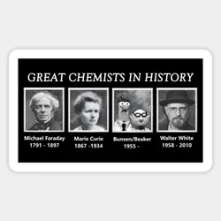 Great Chemists In History  5PCS Stickers for Luggage Decor  Room Cartoon Print Kid Wall Art Laptop Living Room Background Cute