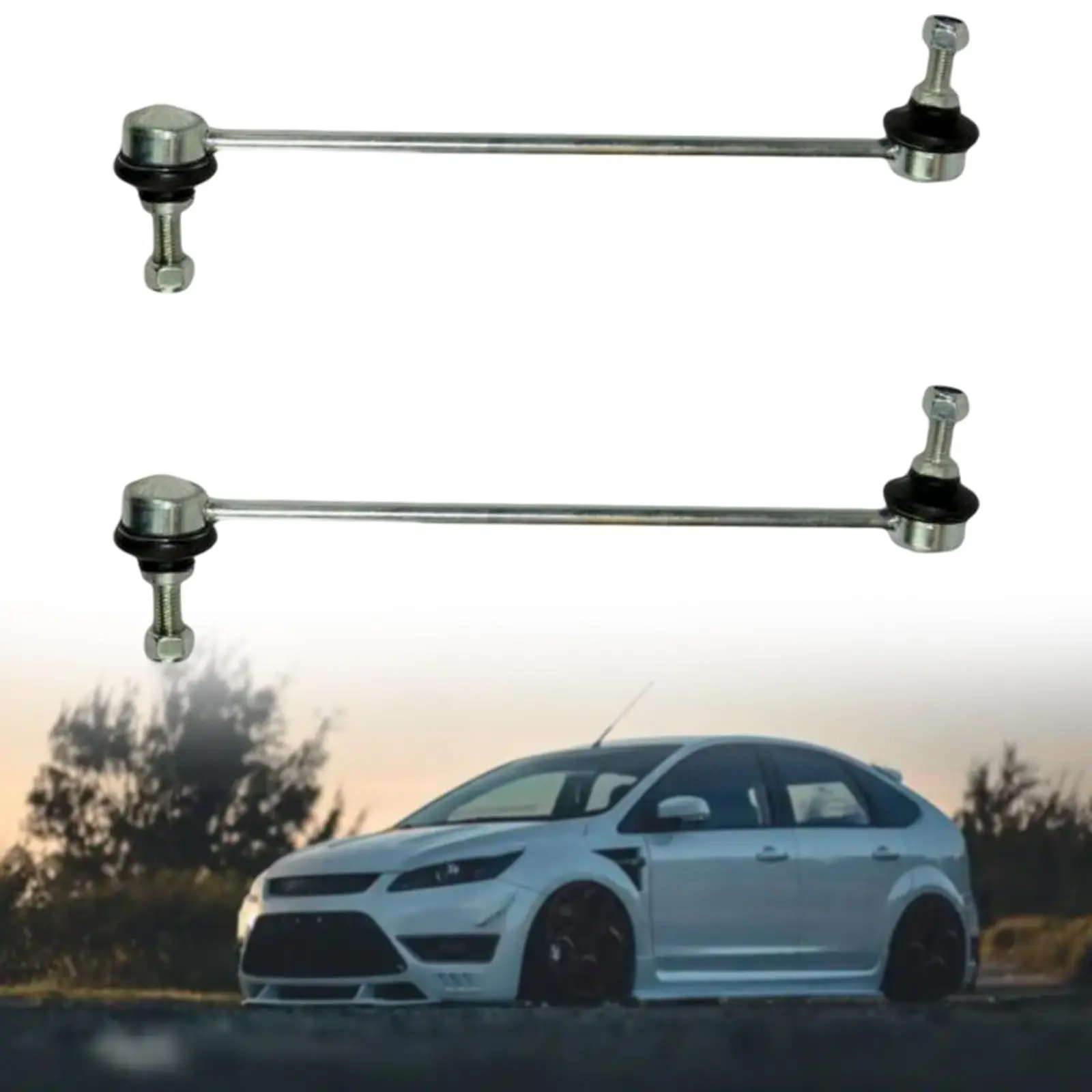 

2 Pieces Front Stabiliser Anti Roll Bar Drop Link Rods 1851900, 1223792 Sturdy for Ford Focus Estate Saloon MK II Hatchback