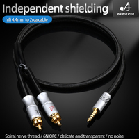 HIFI 4.4mm balanced to 2rca Cable Hi-end 6N OFC 4.4 to Rca Audio Cabl For pha2a wm1a 1z zx300a DAC AMP