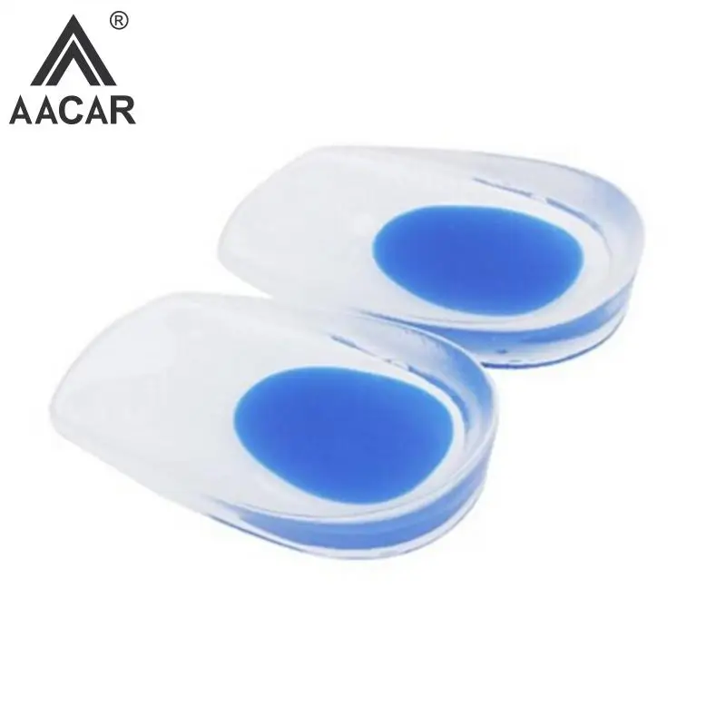 Soft Silicone Gel Palmilhas para a dor no calcanhar, Almofada do pé, Foot Massager Care, Half Heel Palmilha Pad, Altura Aumentar Pad, 1 Par