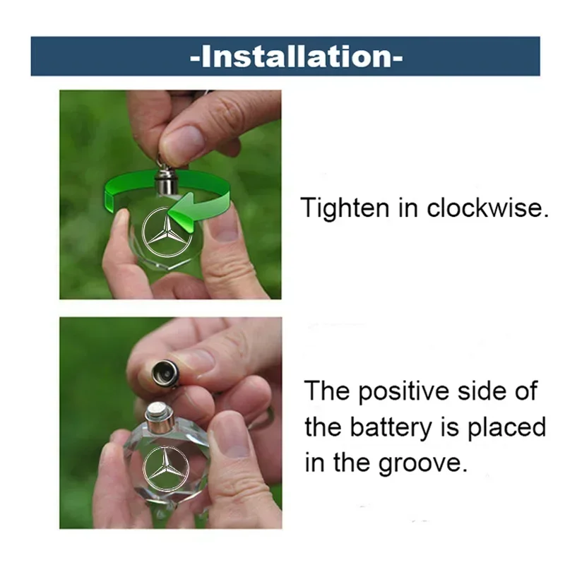 Samochodowy brelok LED z kryształowym wisiorkiem do kluczy Mercedes Benz W205 W212 W204 W213 W203 W222 W211 Akcesoria do breloków do kluczy