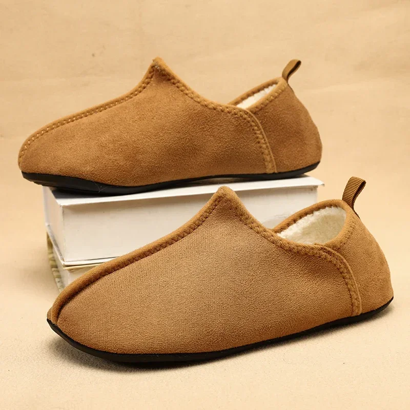 

New Winter Cotton Shoes Men Warm Slip on Lightweight Slippers Women Plush Bedroom Home Cotton Loafers Unisex Winter Warm Shoes