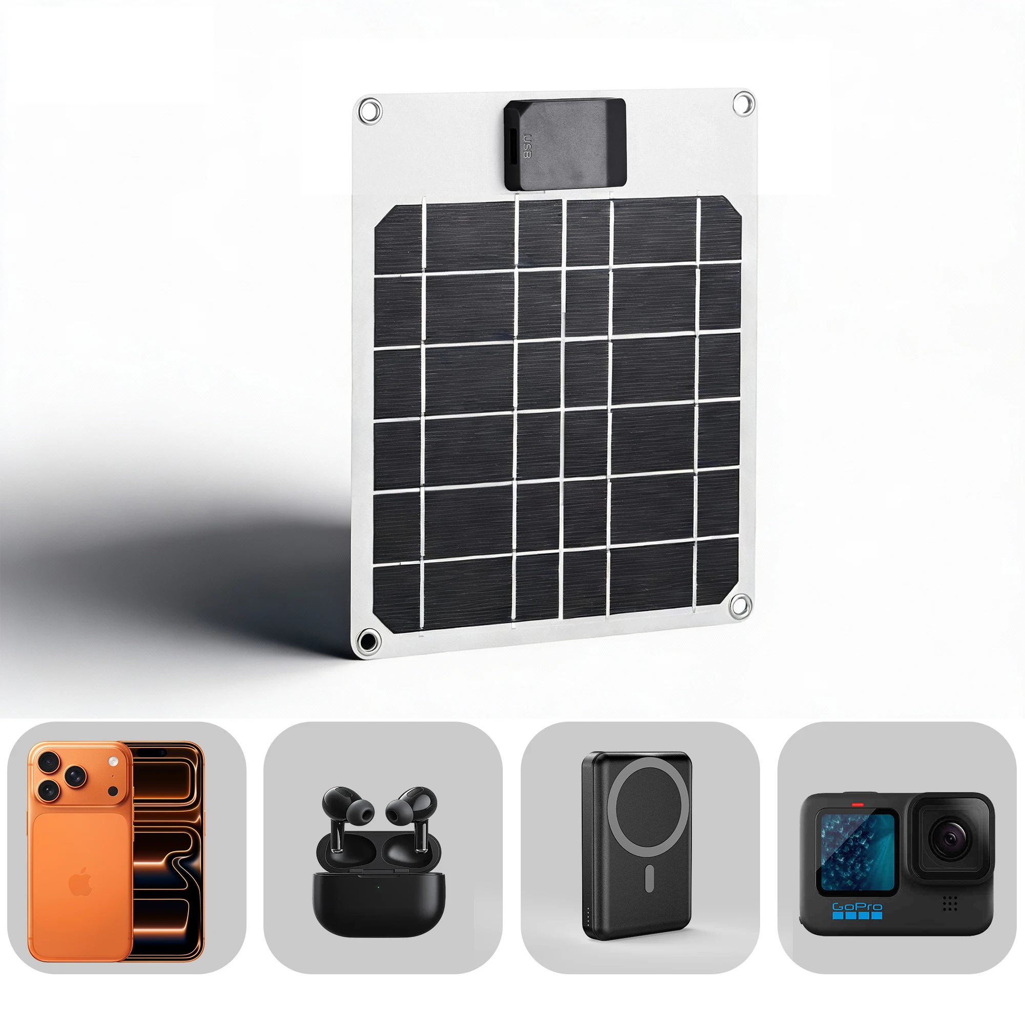 ELEGEEK50W Flexible Solar Panel Charger 5V  Portable USB Solar Power Bank for iPhone Android Phone Power Bank GPS Camping Hiking