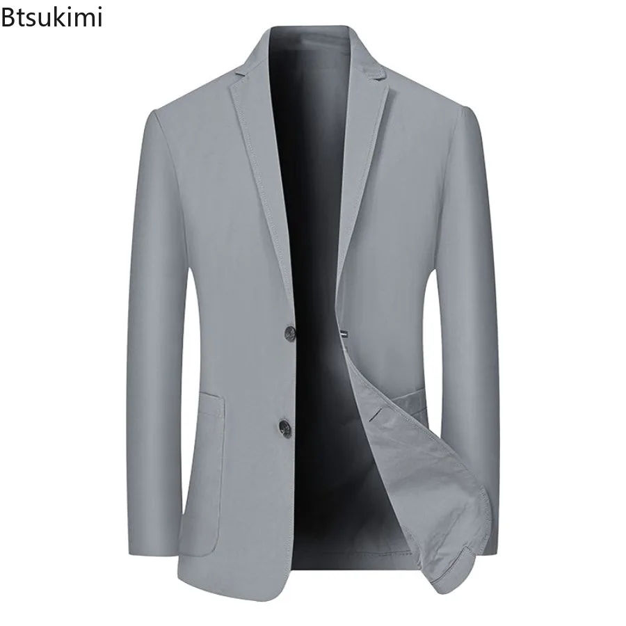 New 2025 Summer Men's Breathable Thin Blazers Jackets Quality Male Quick Drying Blazers Coats Business Formal Wear Suits Coats