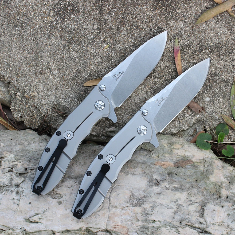 ZT 0990 manico in fibra di carbonio coltello pieghevole tascabile 61HRC alta durezza sopravvivenza all'aperto campeggio immersioni combattimento piccolo coltello per gli uomini