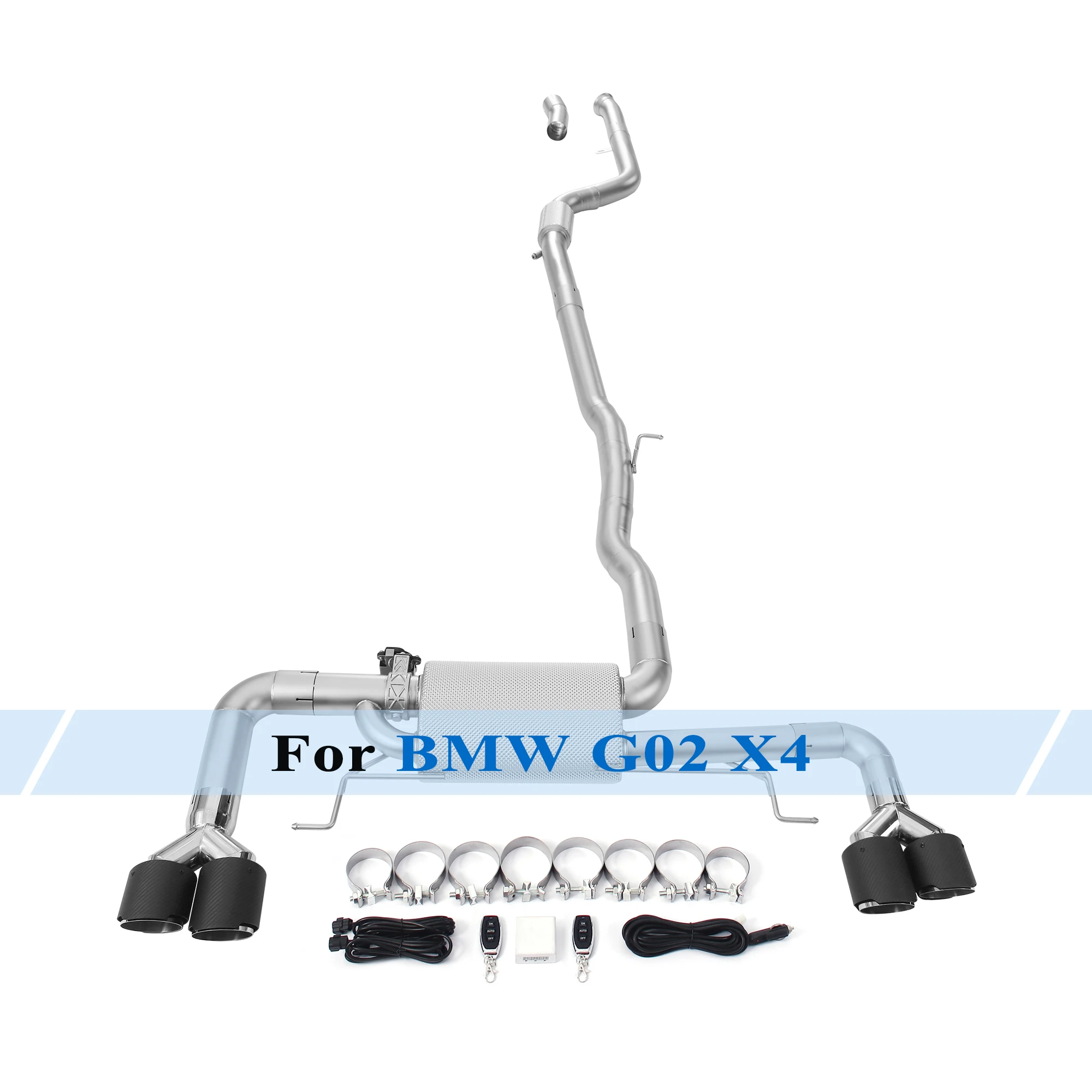 

Performance Exhaust System for BMW G02 X4 with Heat Shield Remote Control