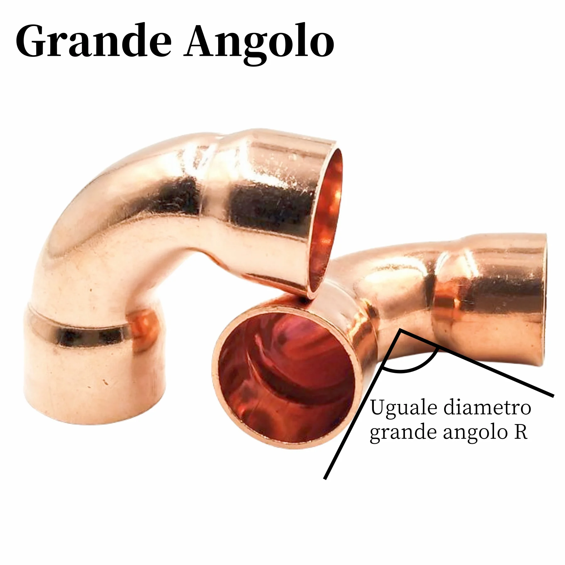 Long Bend Copper Pipe Fitting 1/2 Inch Inner Diameter Cold Weld Connection for Water Heating Air Conditioning Pipe Connector