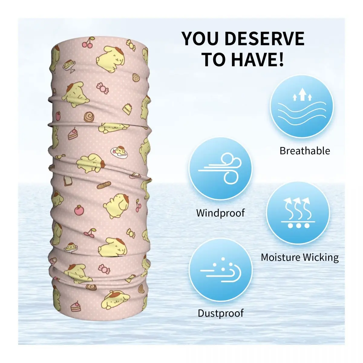 مخصص Pompompurin باندانا الرقبة الجراب UV حماية الوجه وشاح غطاء النساء الرجال لطيف الكلب أغطية الرأس أنبوب بالاكلافا