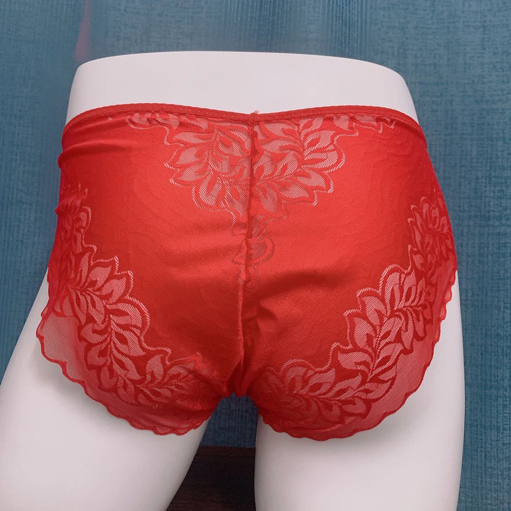 Floral Transparent Briefs Men Lace Briefs Classic Style Comfortable Fit Fashionable Colors Hollow Design Soft Material