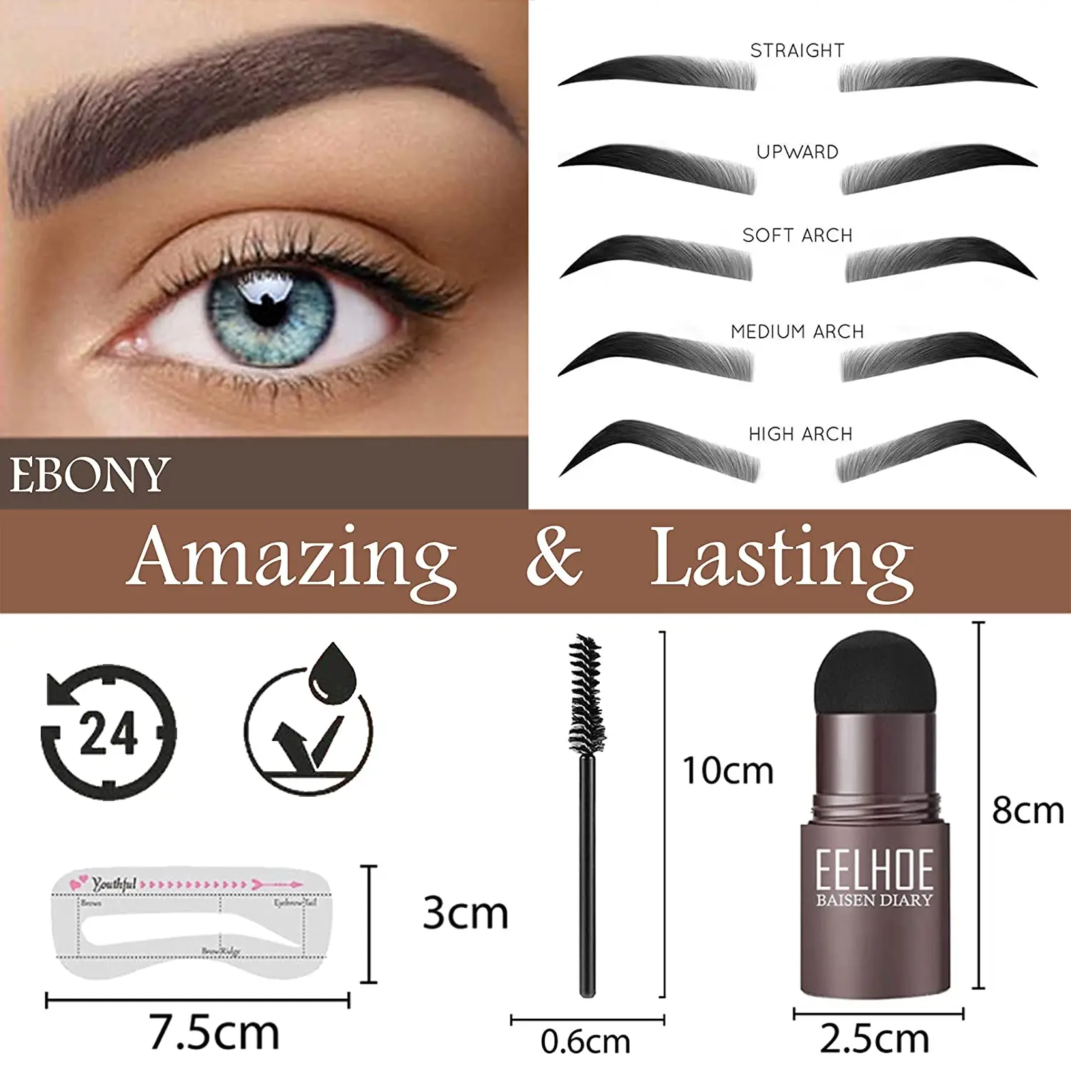 2023 One Step Eyebrow Stamp Shaping Kit Makeup Brow Set Pen Women Waterproof Contour Stencil Tint Natural Stick Hairline Enhance