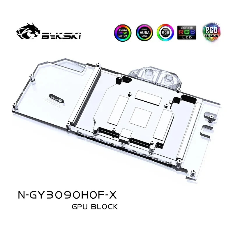 Bykski-Bloque de GPU para tarjeta gráfica de la serie GALAX RTX 3090, vídeo VGA Liquild Cooler 5V/12V, sincronización RGB, N-GY3090HOF-X