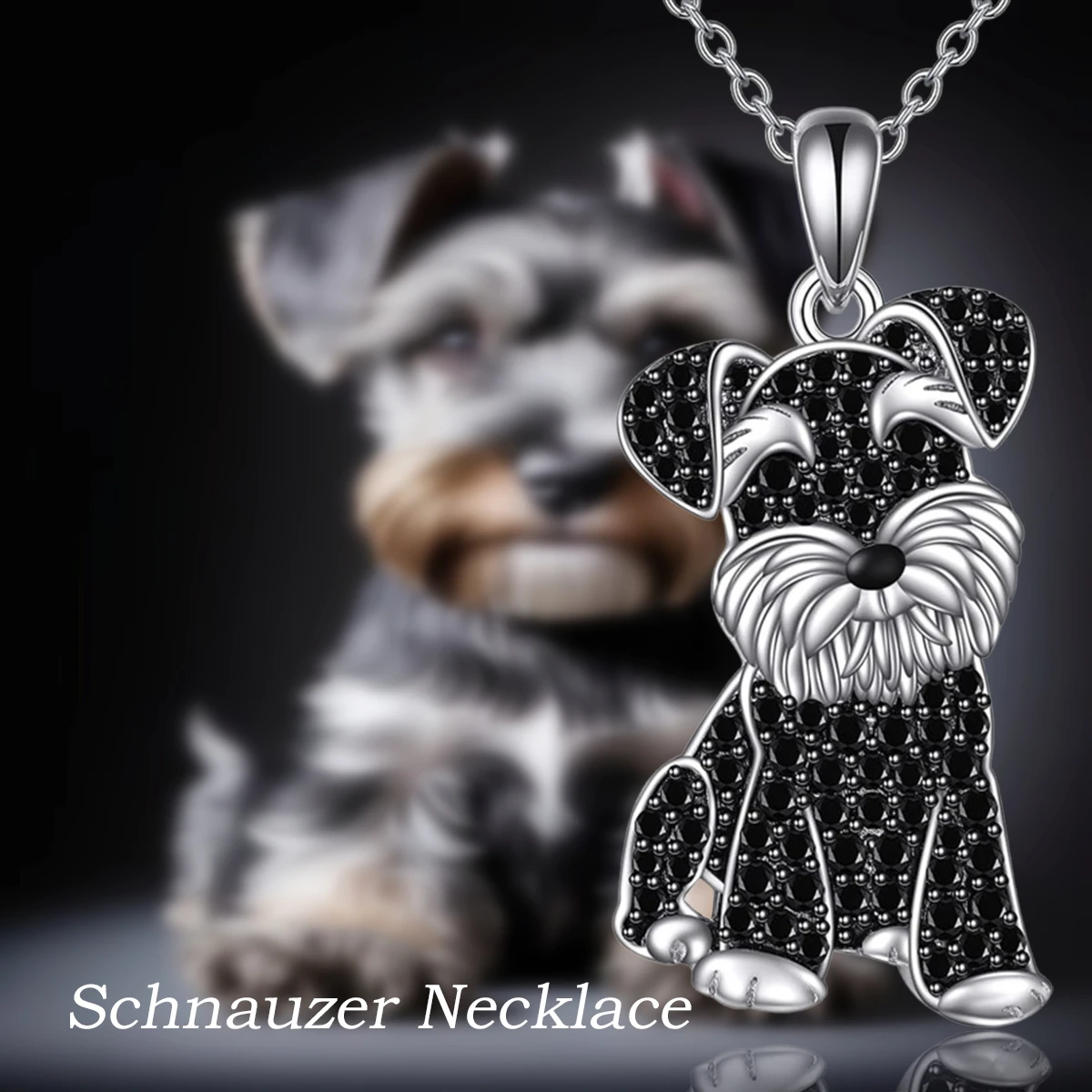 1Pc Cute Schnauzer Pendant Necklace Exquisite Women's Cartoon Pet Dog Memorial Jewelry Accessories Perfect Gift for Dog Lovers