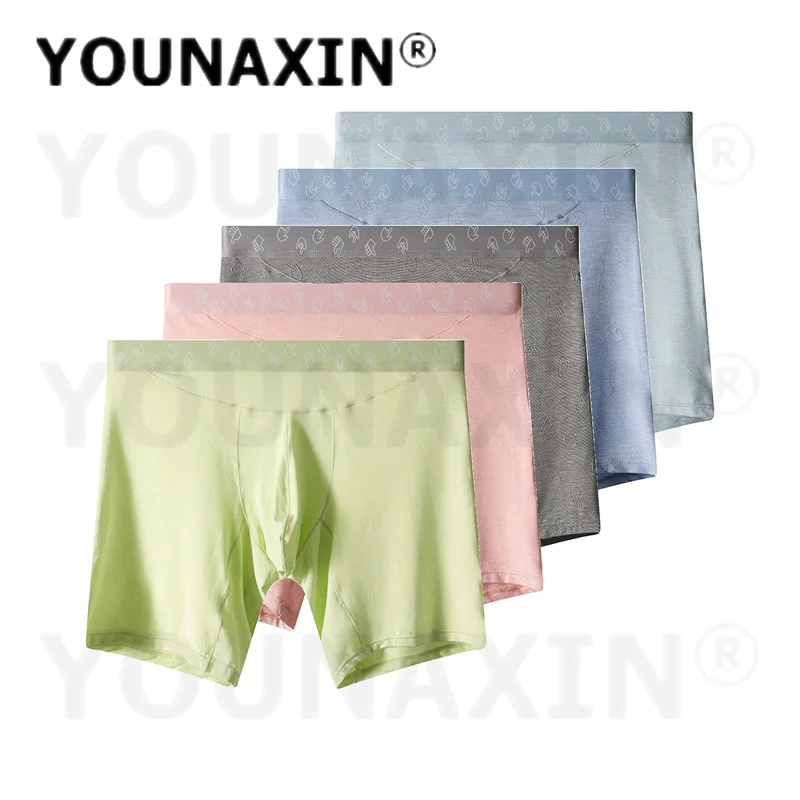 5 Pieces Men's Underwear Breathable Boxer Briefs Training Fitness Sports Shorts Modal Underpants EU Size M L XL 2XL YOUNAXIN