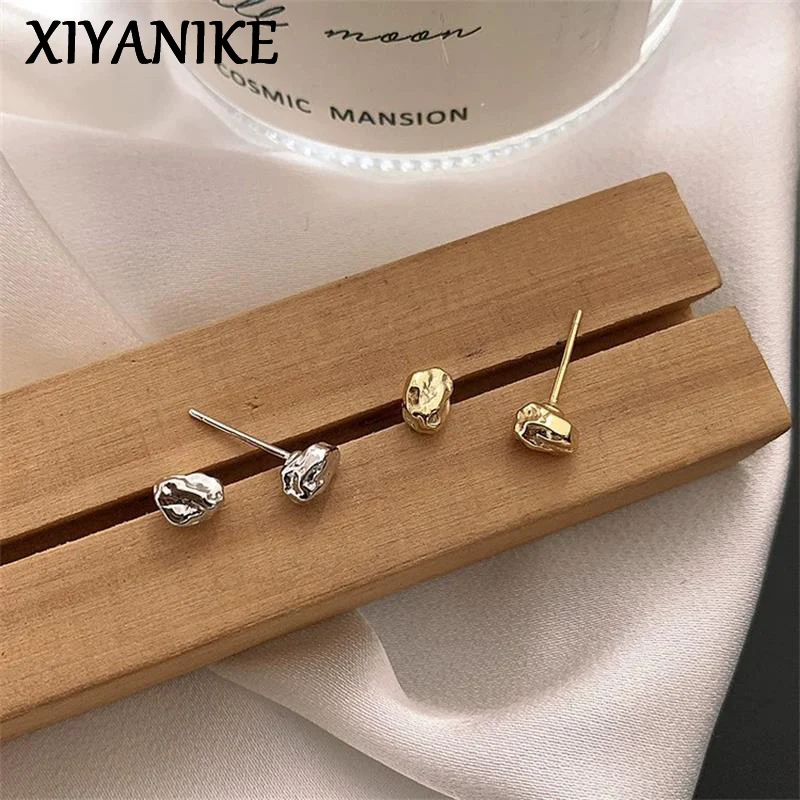 XIYANIKE Irregular Lava Geometric Ear Stud Earrings For Women Girl Exquisite Fashion New Jewelry Gift Party серьги женские