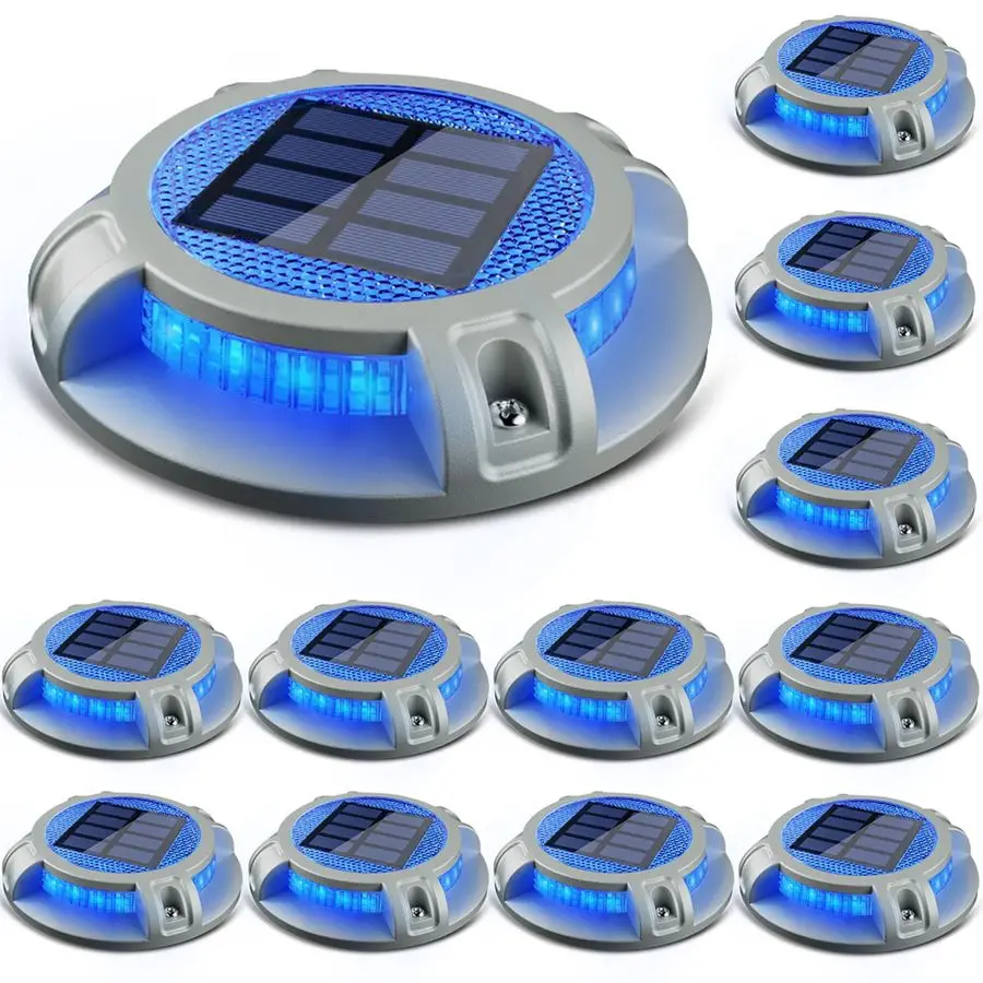 

Solar Driveway Lights Outdoor 4 Modes 40 LEDs Deck Driveway Markers Marine Dock Light Waterproof for Ground Walkway Pathway Step