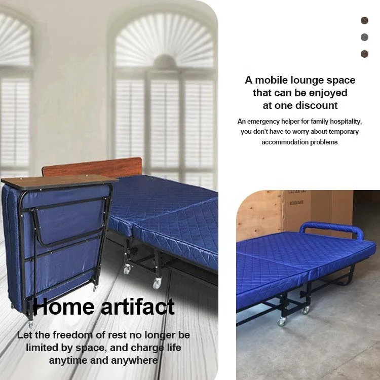 الشركة المصنعة رائجة البيع عالية الجودة للمنزل شقة غرفة الضيوف غرفة نوم سرير معدني محمول قابل للطي مع مرتبة #3