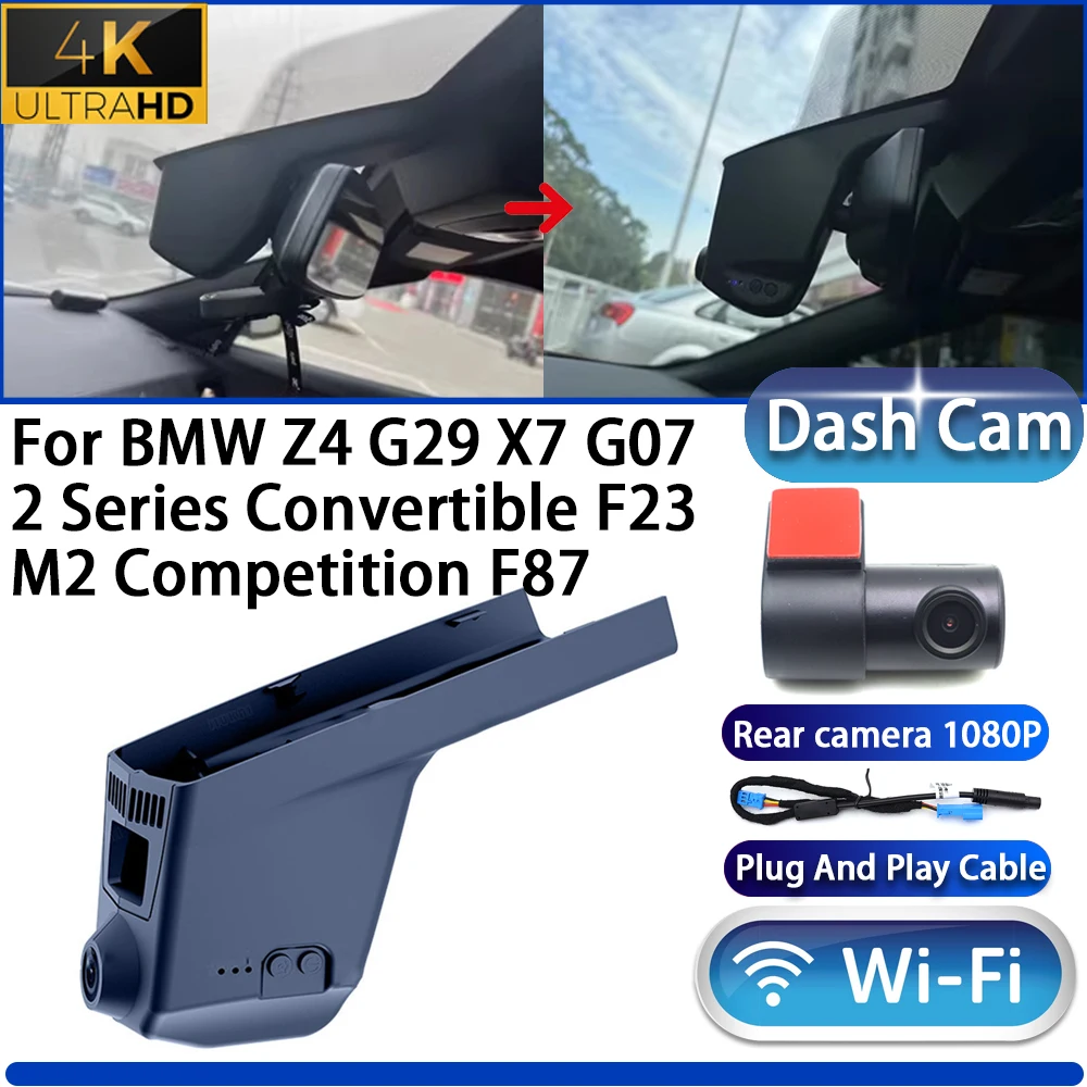 

For BMW Z4 G29 X7 G07 2 Series Convertible F23 M2 Competition F87 Dash Cam Camera DVR 4K UHD Wifi Plug And Play Video Recorder