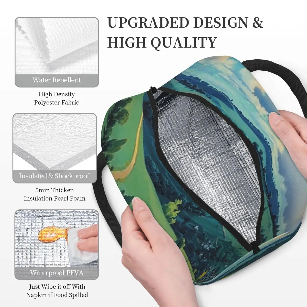 حقيبة غداء معزولة على شكل قلعة لابوتا إن ذا سكاي للنساء والأطفال، صناديق طعام مقاومة للتسرب، حقيبة غداء حرارية