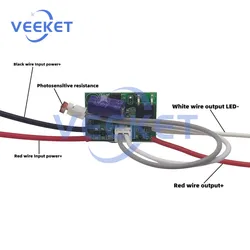 LED Light Sensor Circuit Board Low Voltage Solar Control Board With Photo Resistor Automatic Light on Dark Automatic off at Dawn