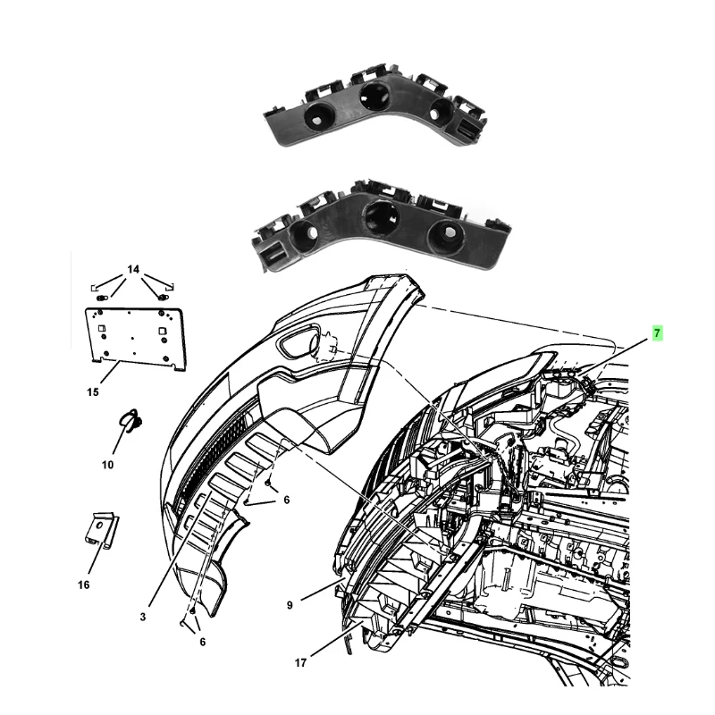 55079228AD دعامة المصد الأمامي الأيمن لسيارة جيب جراند شيروكي11-13 55079229AD يسار