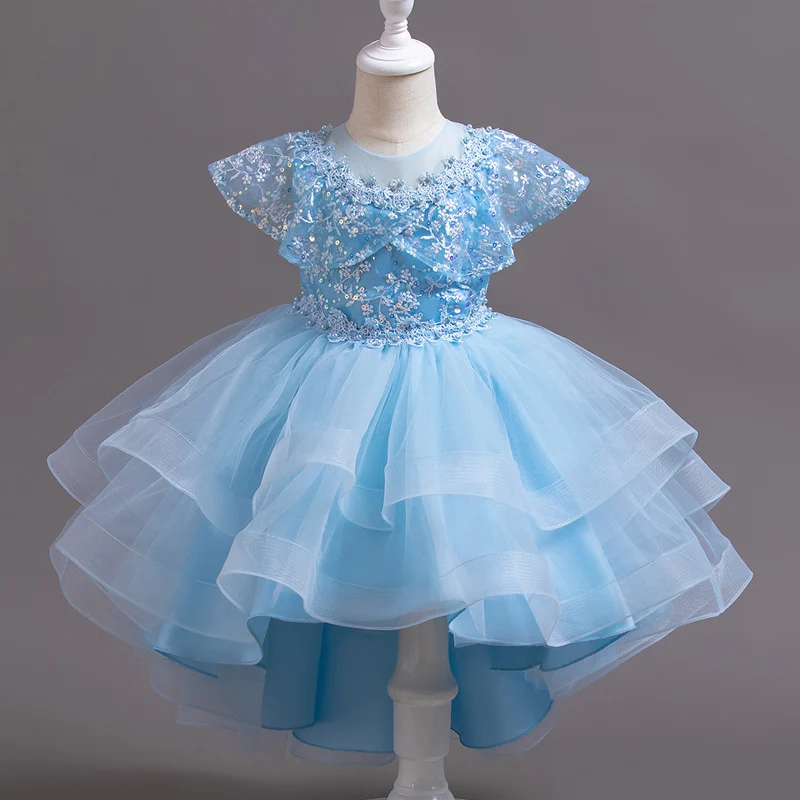 T245 Girl\'s Clothing Princess Dress Girl Wedding Dress Kids Baby Evening Trailing Dress