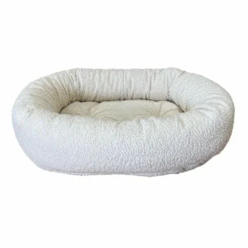 

Ivory Sheepskin Faux Fur Donut Pet Dog Bed